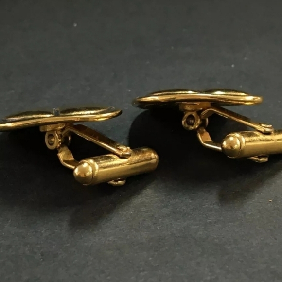 Chanel Gold Tone Cuff Links - Picture 2 of 6